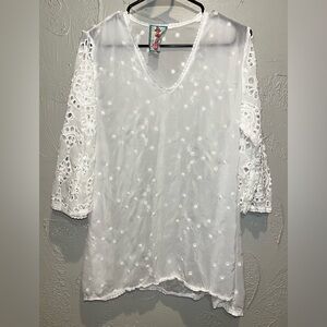 Johnny Was White Lace Women's Top